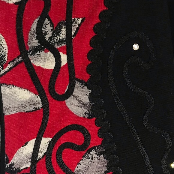 Vintage Ric Rac D Frank floral red & black Vest! - Picture 3 of 11